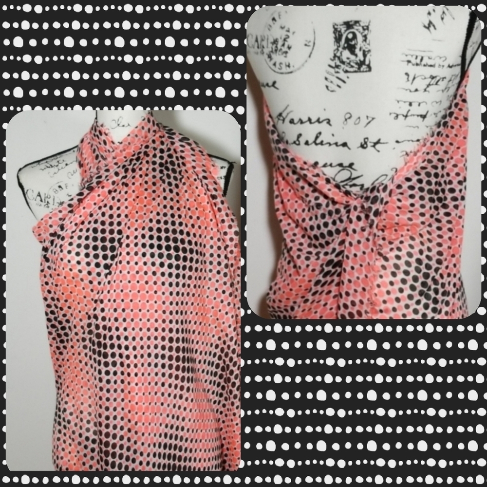 Stephen Madden Pink/Black polka dot Scarf/Wrap - Picture 6 of 12